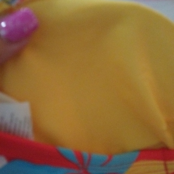 Hobie Womens Orange Floral Bloomy Daze Bandeau Bikini Swim Top, Size Large - Picture 6 of 12